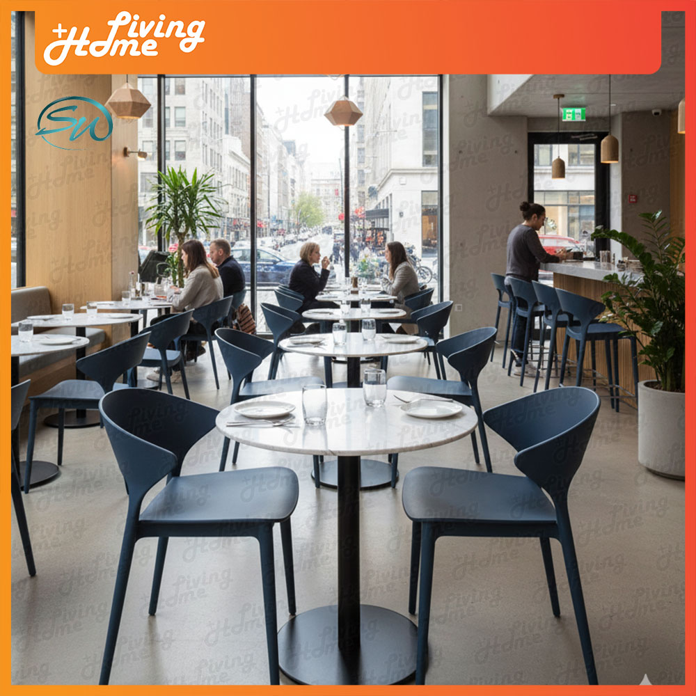 Kerusi Plastik SW S1L Warna Biru Untuk Restoran Moden Kerusi Plastik SW S1L Warna Biru Untuk Restoran Moden